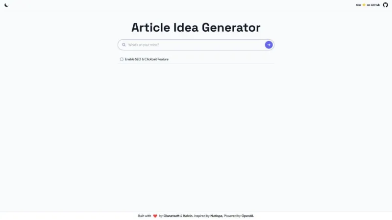 Article Idea Generator