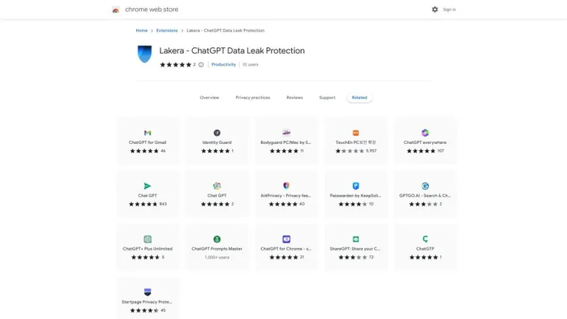 Lakera Chrome Extension